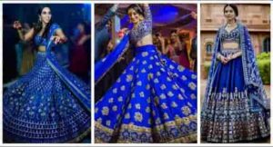 Embroidered Royal Blue Lehenga (Wedding Looks For Girl)